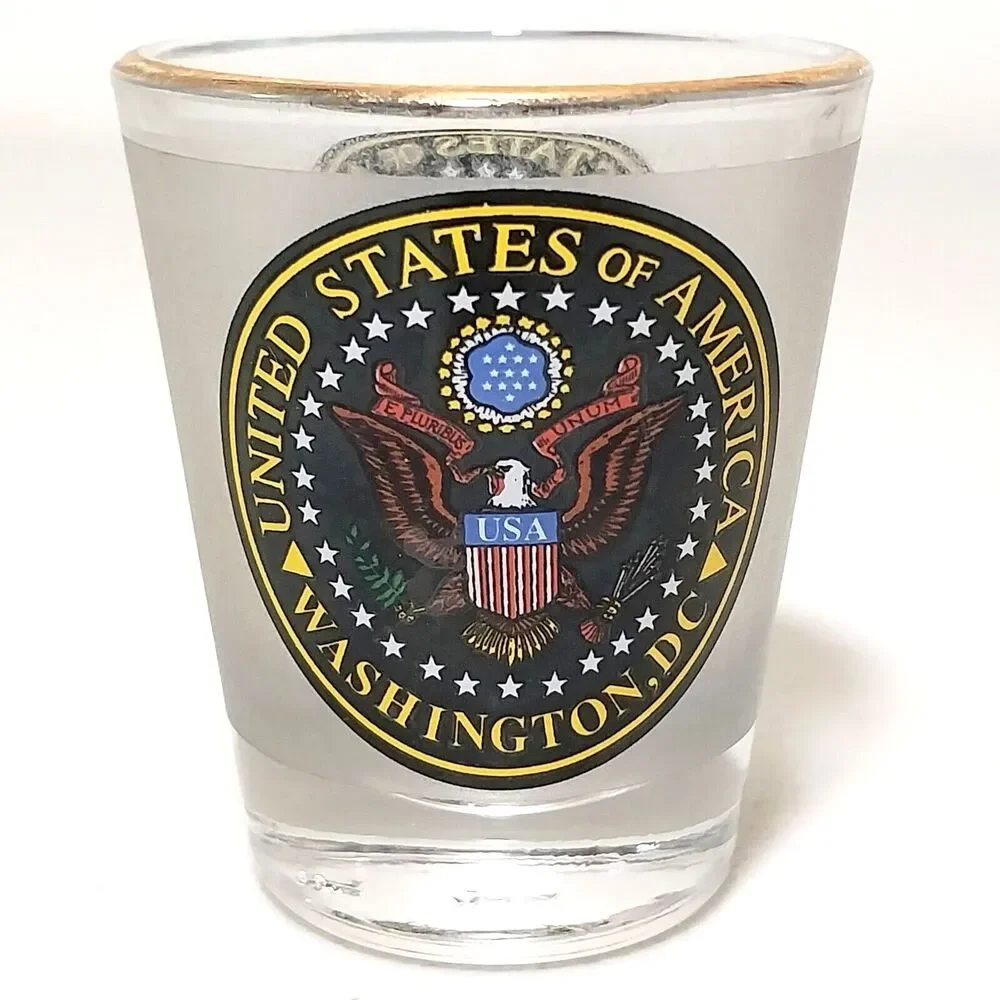 United States Of America Washington DC Shot Glass With Gold Rim #S005